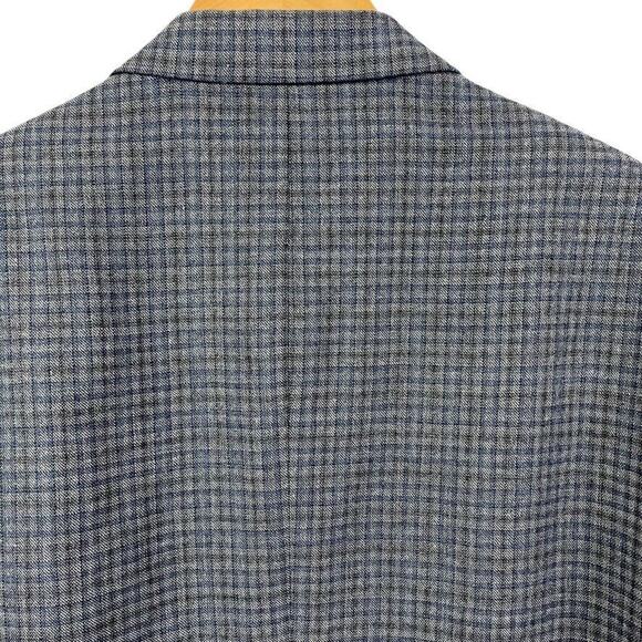 Jos A Bank Signature Collection Gray Blue Plaid Suit Jacket Blazer Wool sz 46R - Picture 13 of 16